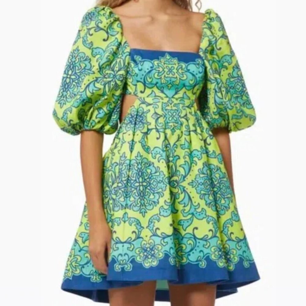 ZIMMERMANN 💚 Nina Floral Cut-Out Dress 🩵